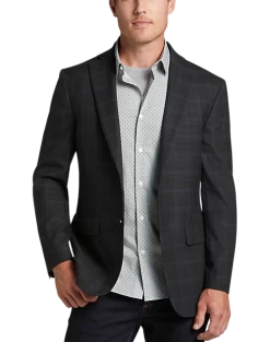 Awearness Kenneth Cole Modern Fit Sport Coat, Charcoal Windowpane