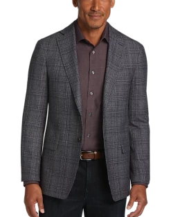 Joseph Abboud Slim Fit Sport Coat, Blue And Plum Plaid