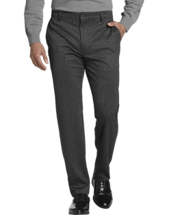 Michael Strahan Modern Fit Dress Pants, Gray Pinstripe