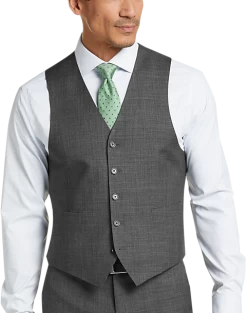 Lauren By Ralph Lauren Gray Sharkskin Classic Fit Suit Separates Vest