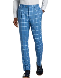 Tayion Classic Fit Suit Separates Pants, Blue & Cream Windowpane