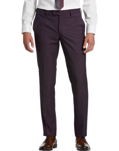 Egara Skinny Fit Suit Separates Dress Pants, Plum Tic
