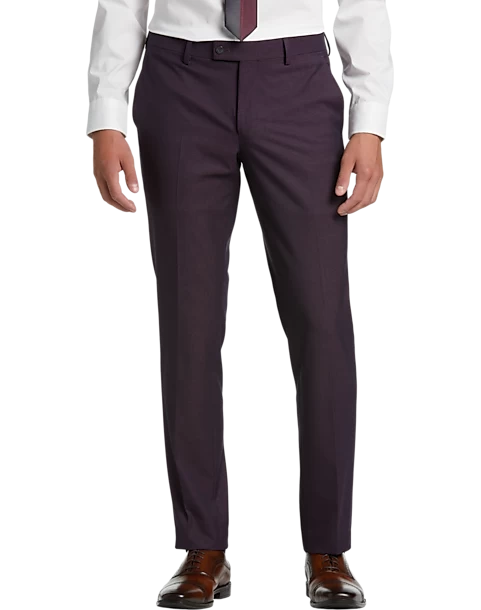 Egara Skinny Fit Suit Separates Dress Pants, Plum Tic