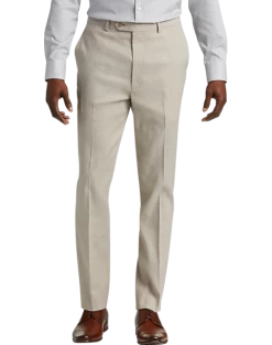 Calvin Klein Slim Fit Suit Separates Linen-Blend Pants, Tan