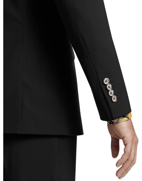 Paisley & Gray Slim Fit Double Breasted Suit Separates Coat, Jet Black - Image 3