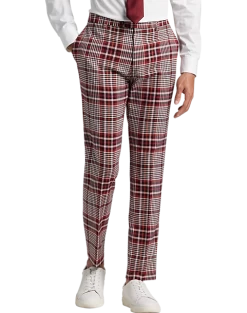 Paisley & Gray Slim Fit Suit Separates Pants, Pink Plaid