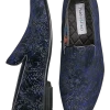 Paisley & Gray Party Bow Formal Loafers, Blue & Black Velvet Spackle