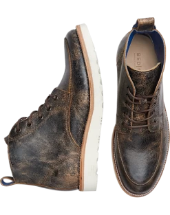 Bed Stu Lincoln Apron Toe Lace Up Boots, Black