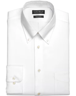 Lauren By Ralph Lauren UltraFlex Regular Fit Button-Down Collar Dress Shirt, White