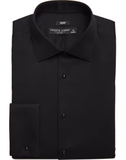 Pronto Uomo Slim Fit French Cuff Tuxedo Formal Shirt, Black