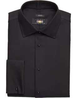 Joseph Abboud Modern Fit French Cuff Tuxedo Formal Shirt, Black