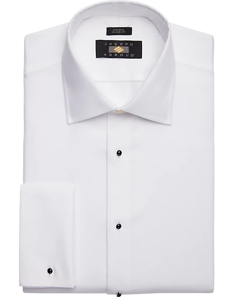 Joseph Abboud Classic Fit French Cuff Tuxedo Formal Shirt, White