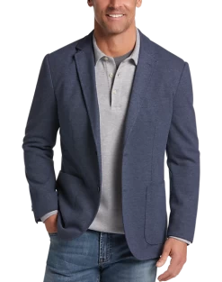 Michael Strahan Modern Fit 2 Button Soft Jacket, Blue