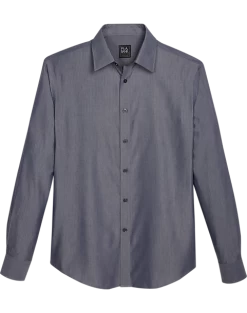 Jos. A. Bank Traveler Collection Slim Fit Spread Collar Sport Shirt, Black Melange Chevron