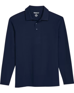 Awearness Kenneth Cole Modern Fit Long Sleeve Polo, Navy