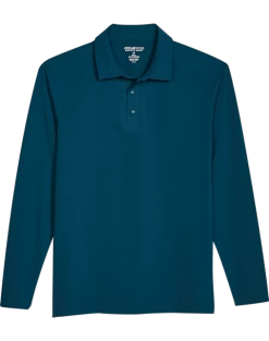 Awearness Kenneth Cole Modern Fit Long Sleeve Polo, Teal