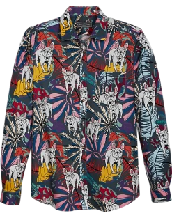 Paisley & Gray Slim Fit Spread Collar Sport Shirt, French Bulldog