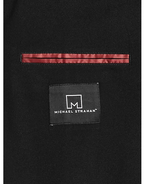 Michael Strahan Modern Fit Notch Lapel Crepe Knit Soft Jacket, Black - Image 3