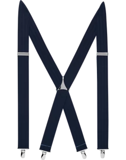 Egara Navy Stripe Clip Suspenders, Big & Tall