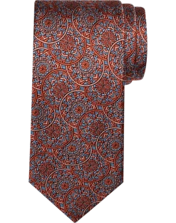 Pronto Uomo Narrow Tie, Orange Medallion