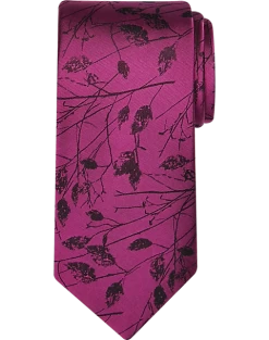 Pronto Uomo Narrow Tie, Fuchsia Marsh Twigs