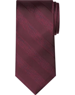 Pronto Uomo Narrow Tie, Burgundy Stripe