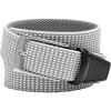 Joseph Abboud Woven Casual Belt, Gray & White Diamond Check