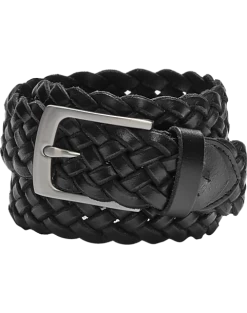 Joseph Abboud Genuine Leather Braided Belt, Black