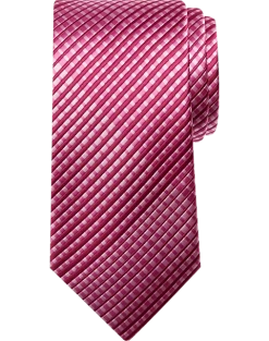 Michael Strahan Narrow Tie, Pink Micro Plaid